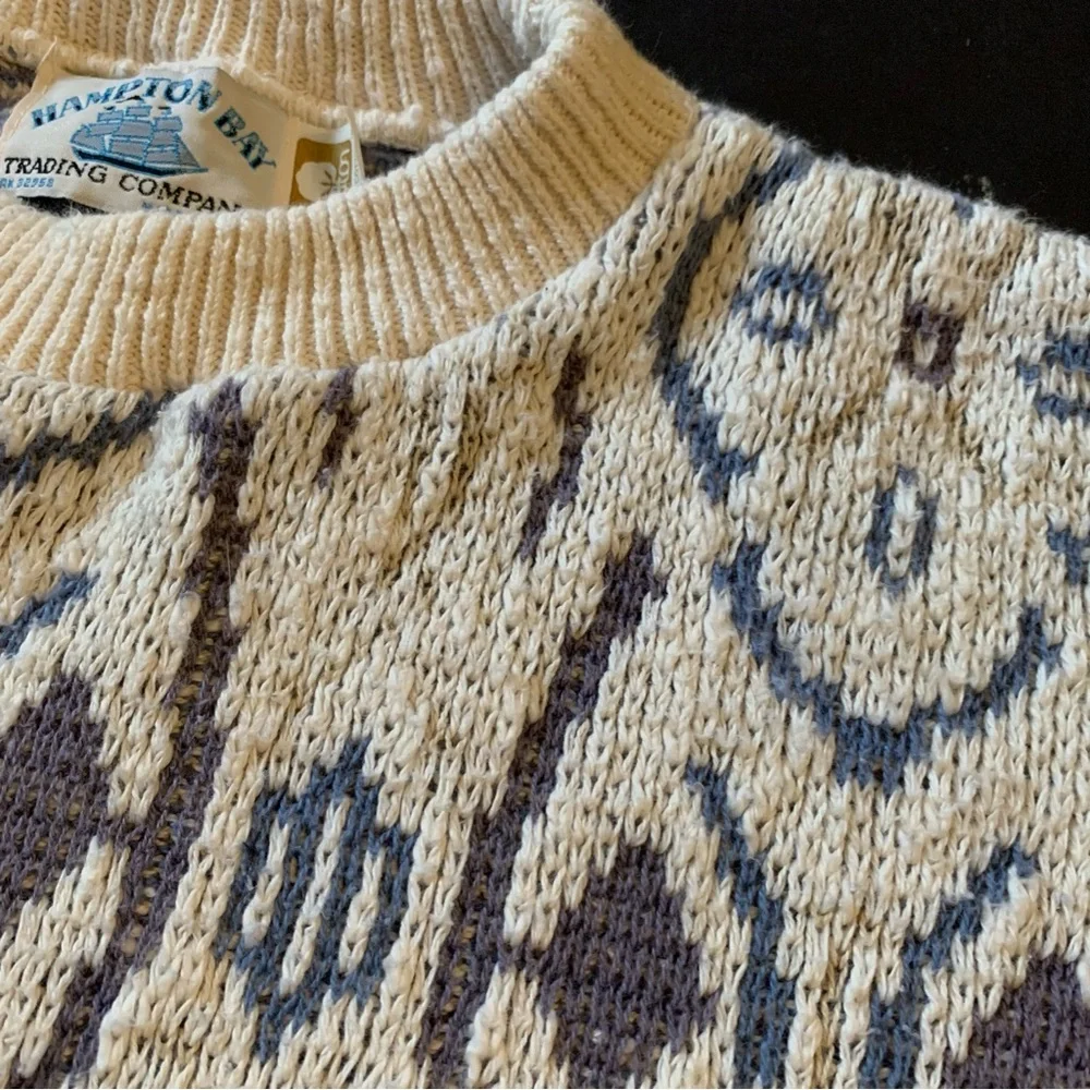 v i n t a g e :: Heavy Oversized Abstract Grandpa Knit Sweater - Picture 8 of 14